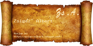 Zsigó Albert névjegykártya